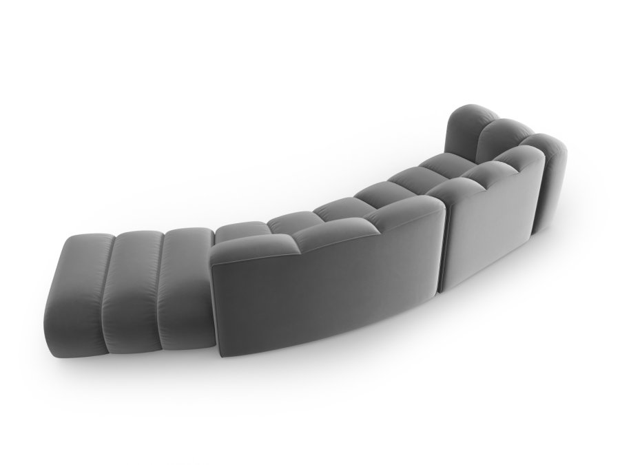 MICADONI Lupin Modul sofa, hyre, 5 seter - gr flyel og sort plast