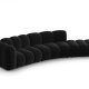 MICADONI Lupin Modul sofa, hyre, 5 seter - svart flyel og sort plast