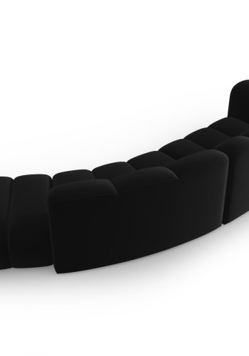 MICADONI Lupin Modul sofa, hyre, 5 seter - svart flyel og sort plast