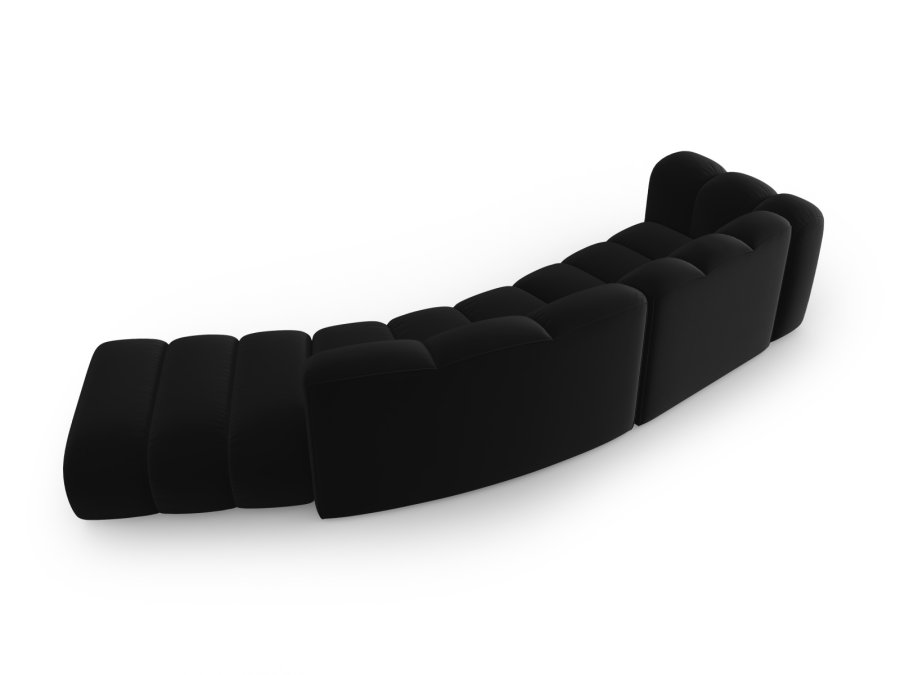 MICADONI Lupin Modul sofa, hyre, 5 seter - svart flyel og sort plast