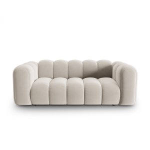 MICADONI Lupin sofa, 2 sder - beige fljl og sort plast