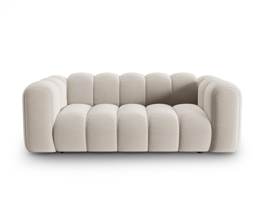 MICADONI Lupin sofa, 2 seter - beige flyel og sort plast