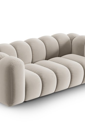 MICADONI Lupin sofa, 2 seter - beige flyel og sort plast