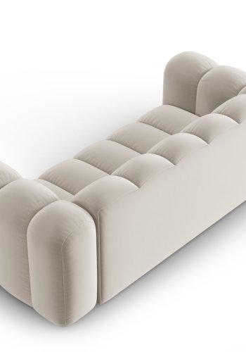MICADONI Lupin sofa, 2 seter - beige flyel og sort plast