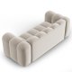 MICADONI Lupin sofa, 2 seter - beige flyel og sort plast