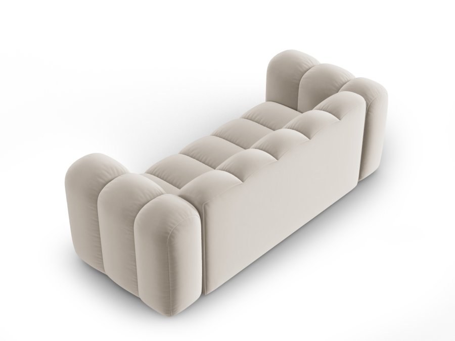MICADONI Lupin sofa, 2 seter - beige flyel og sort plast