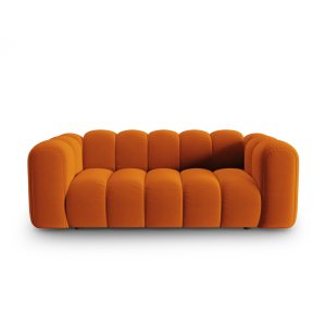 MICADONI Lupin sofa, 2 sder - orange fljl og sort plast