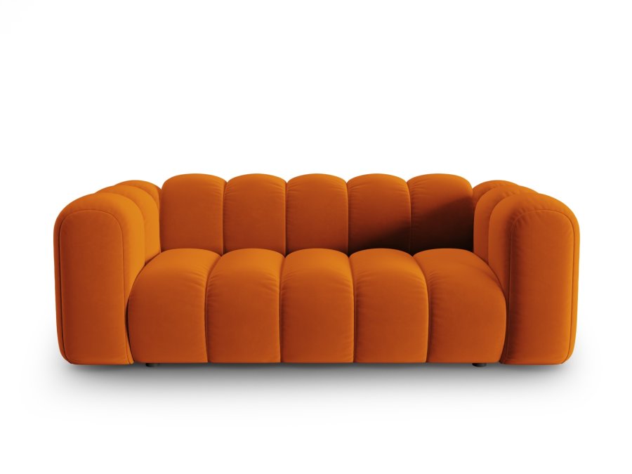 MICADONI Lupin sofa, 2 seter - oransje flyel og sort plast