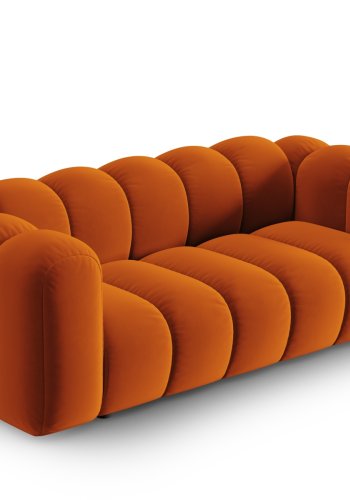 MICADONI Lupin sofa, 2 seter - oransje flyel og sort plast