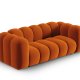 MICADONI Lupin sofa, 2 seter - oransje flyel og sort plast