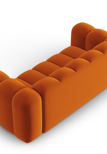 MICADONI Lupin sofa, 2 seter - oransje flyel og sort plast