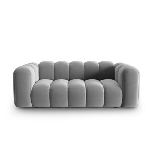 MICADONI Lupin sofa, 2 sder - gr fljl og sort plast