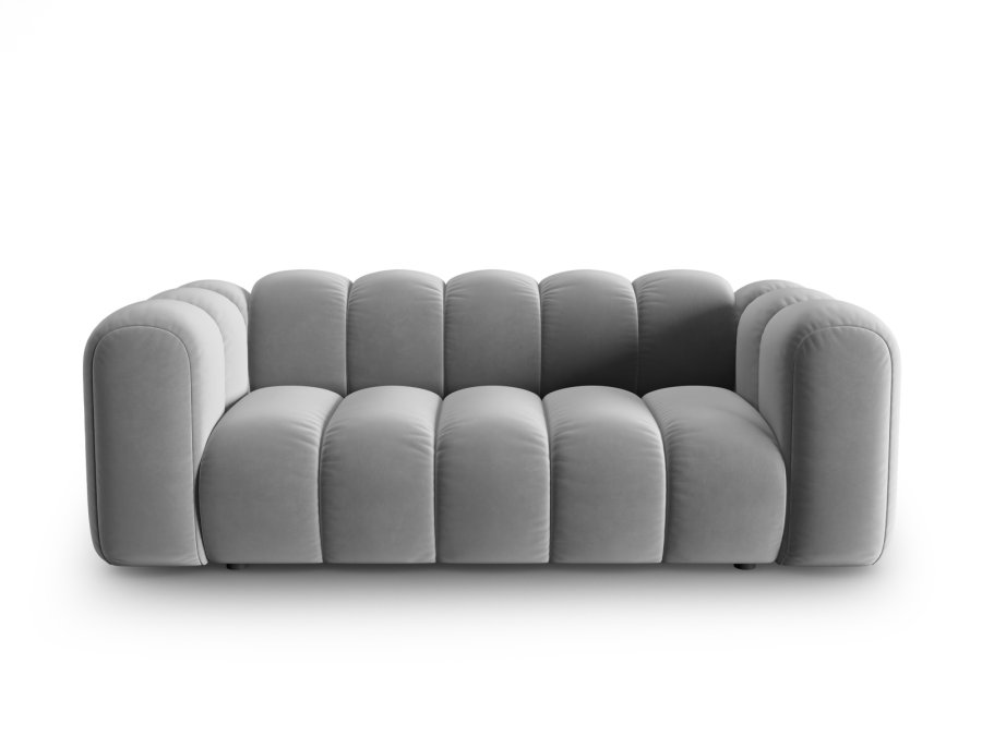 MICADONI Lupin sofa, 2 seter - gr flyel og sort plast