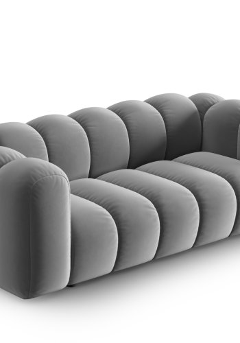 MICADONI Lupin sofa, 2 seter - gr flyel og sort plast