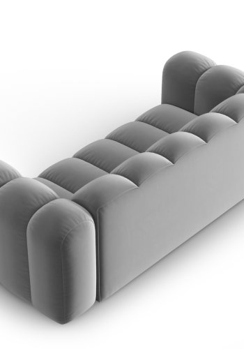 MICADONI Lupin sofa, 2 seter - gr flyel og sort plast