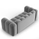 MICADONI Lupin sofa, 2 seter - gr flyel og sort plast