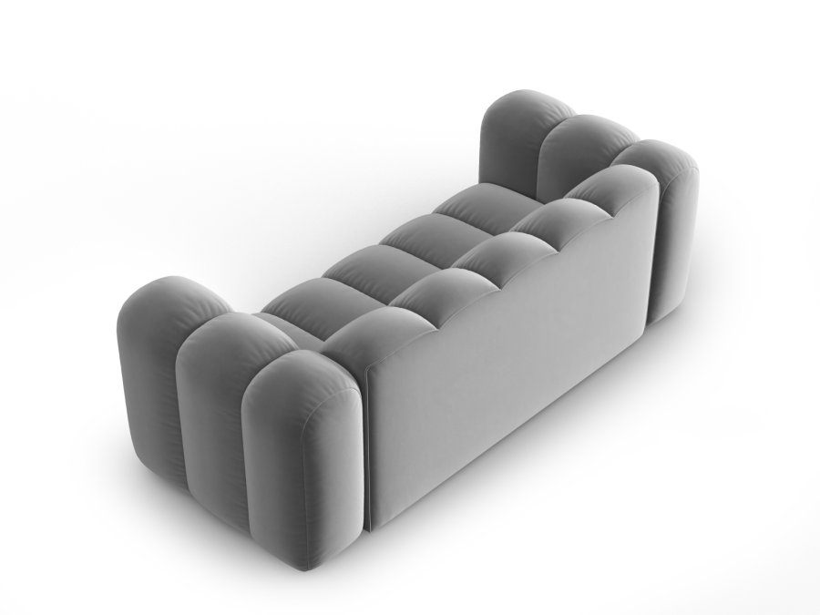 MICADONI Lupin sofa, 2 seter - gr flyel og sort plast