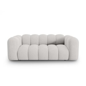MICADONI Lupin Sofa, 2 Sitze - graue Chenille und schwarzer Kunststoff