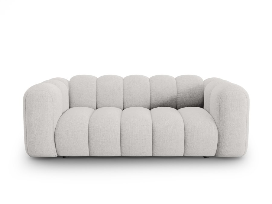 MICADONI Lupin sofa, 2 seter - gr chenille og sort plast