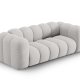 MICADONI Lupin sofa, 2 seter - gr chenille og sort plast