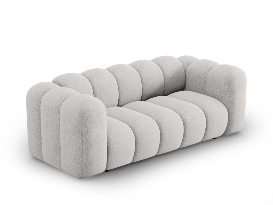 MICADONI Lupin sofa, 2 seter - gr chenille og sort plast