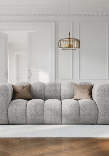 MICADONI Lupin sofa, 2 seter - gr chenille og sort plast