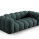 MICADONI Lupin sofa, 2 seter - bl chenille og sort plast