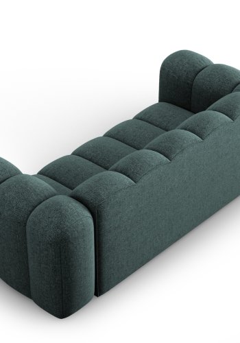 MICADONI Lupin sofa, 2 seter - bl chenille og sort plast
