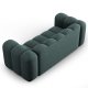 MICADONI Lupin sofa, 2 seter - bl chenille og sort plast