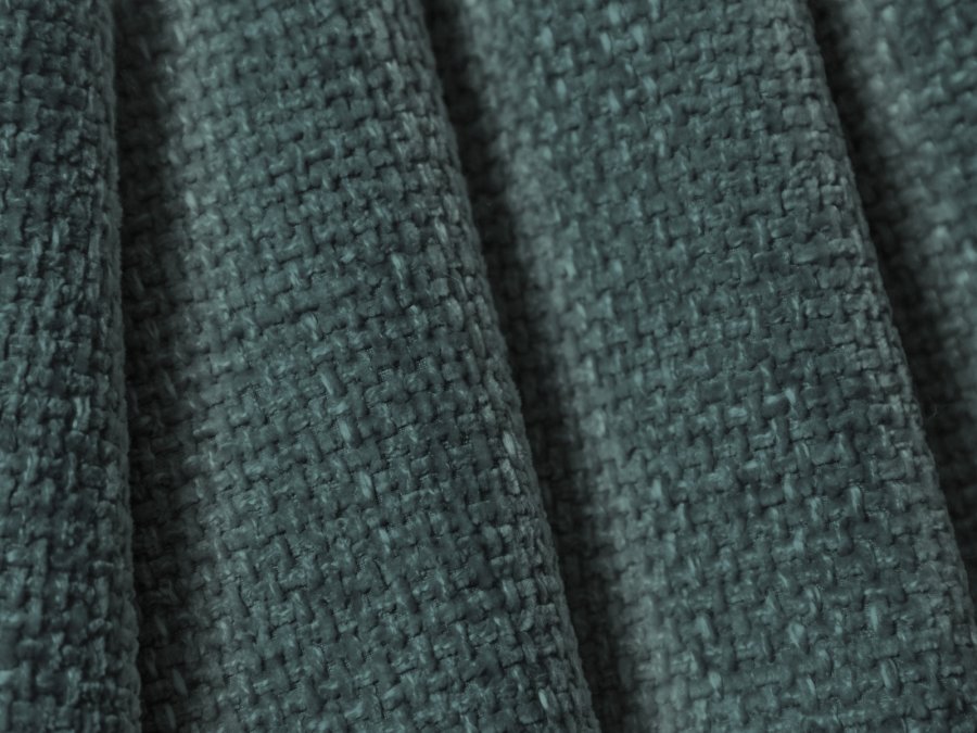 MICADONI Lupin sofa, 2 seter - bl chenille og sort plast