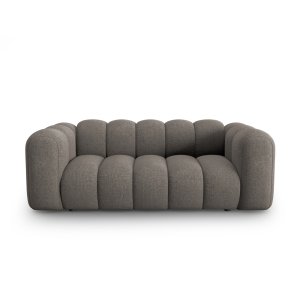 MICADONI Lupin Sofa, 2 Sitze - graue Chenille und schwarzer Kunststoff