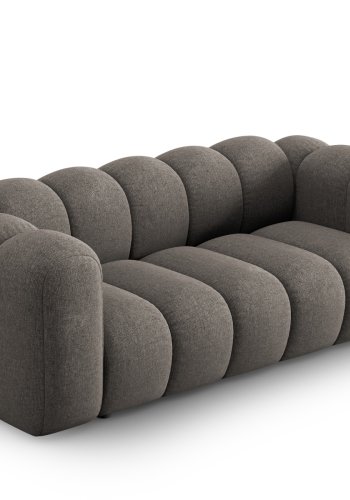 MICADONI Lupin sofa, 2 seter - gr chenille og sort plast