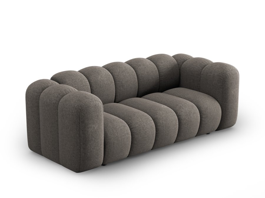 MICADONI Lupin sofa, 2 seter - gr chenille og sort plast