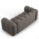 MICADONI Lupin sofa, 2 seter - gr chenille og sort plast