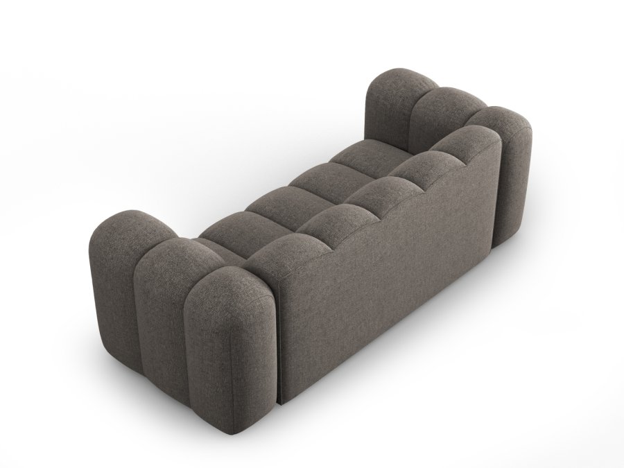 MICADONI Lupin sofa, 2 seter - gr chenille og sort plast