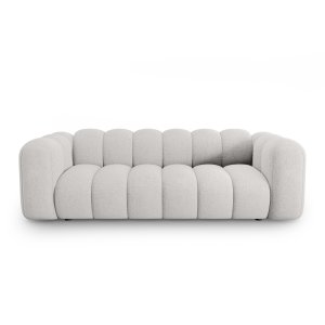 MICADONI Lupin sofa, 3 sder - gr chenille og sort plast