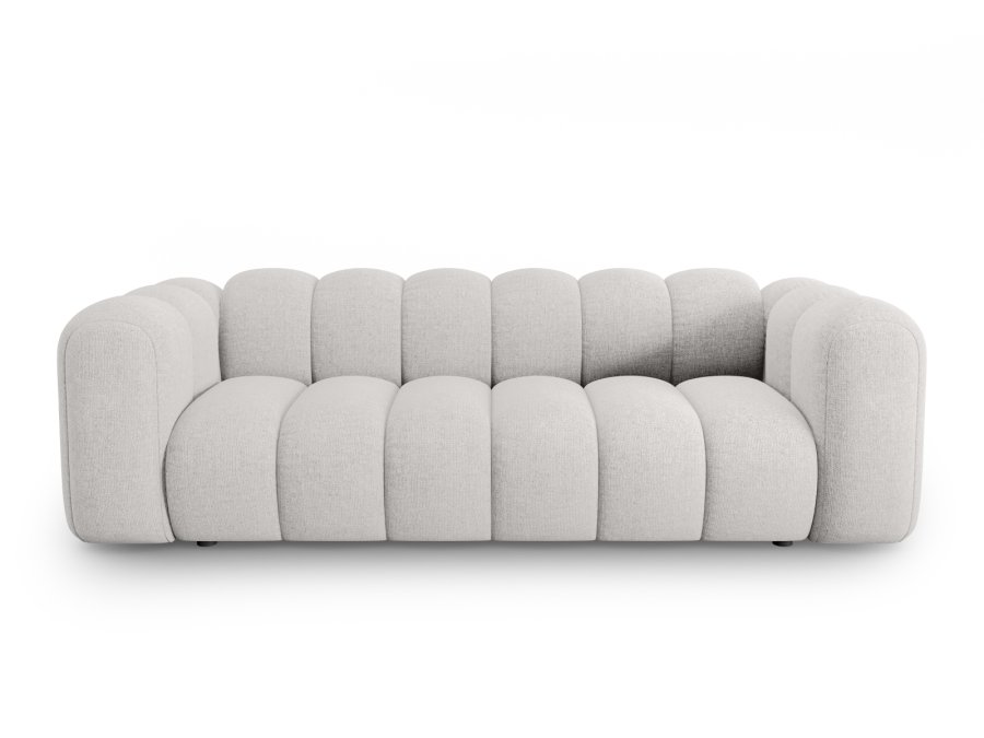 MICADONI Lupin sofa, 3 seter - gr chenille og sort plast