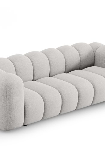 MICADONI Lupin sofa, 3 seter - gr chenille og sort plast