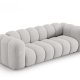 MICADONI Lupin sofa, 3 seter - gr chenille og sort plast