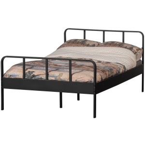 WOOOD MEES queensize seng metal sort 120x200cm