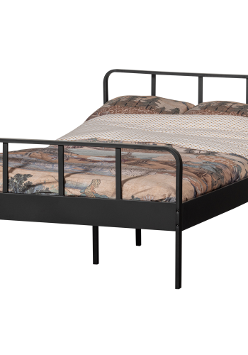 WOOOD MEES queen size-seng metall svart 120x200 cm