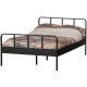 WOOOD MEES queensize seng metal sort 120x200cm