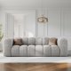 MICADONI Lupin sofa, 3 seter - gr chenille og sort plast