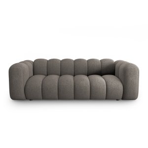 MICADONI Lupin sofa, 3 sder - gr chenille og sort plast