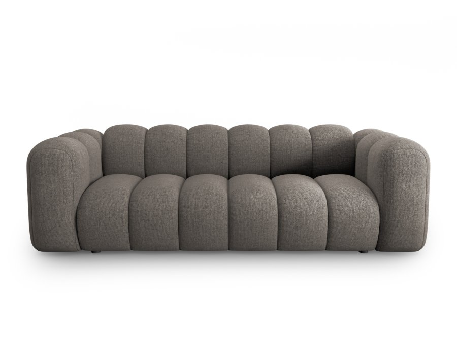 MICADONI Lupin sofa, 3 seter - gr chenille og sort plast