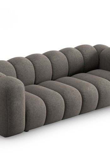 MICADONI Lupin sofa, 3 seter - gr chenille og sort plast
