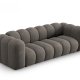 MICADONI Lupin sofa, 3 seter - gr chenille og sort plast