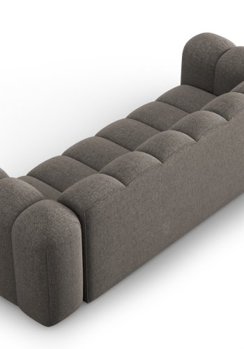 MICADONI Lupin sofa, 3 seter - gr chenille og sort plast