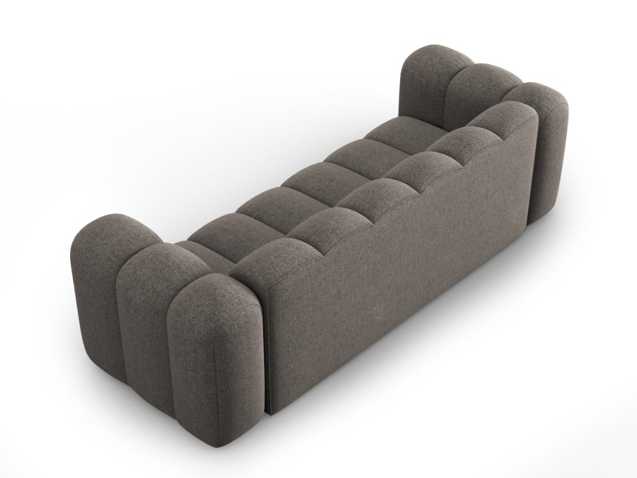 MICADONI Lupin sofa, 3 seter - gr chenille og sort plast