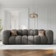 MICADONI Lupin sofa, 3 seter - gr chenille og sort plast